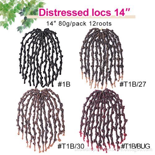 Julianna 36 Handmade Colorful 12 Inch Faux 24In Distressed Crochet Hair Locs Synthetic Premade Soft Locks Extension